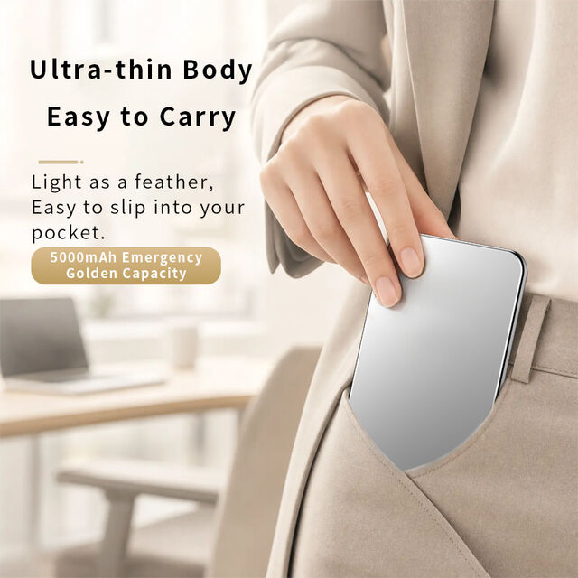 Base de Carga Inalámbrica Magnética Ultra-delgada OEM de 6.8mm con Power Bank de 5000mAh
