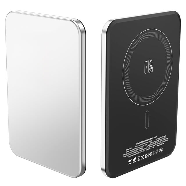 Base de Carga Inalámbrica Magnética Ultra-delgada OEM de 6.8mm con Power Bank de 5000mAh