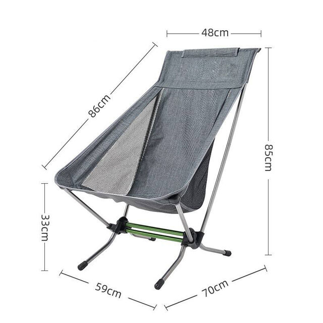 Sillas de Camping y Playa Plegables de Aluminio con Doble Tubo y Asiento Bajo Tipo Luna