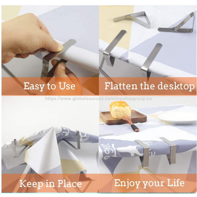 Clips para Mantel de Acero Inoxidable de Alta Resistencia para Picnic, Pinzas para Cubre Mantel