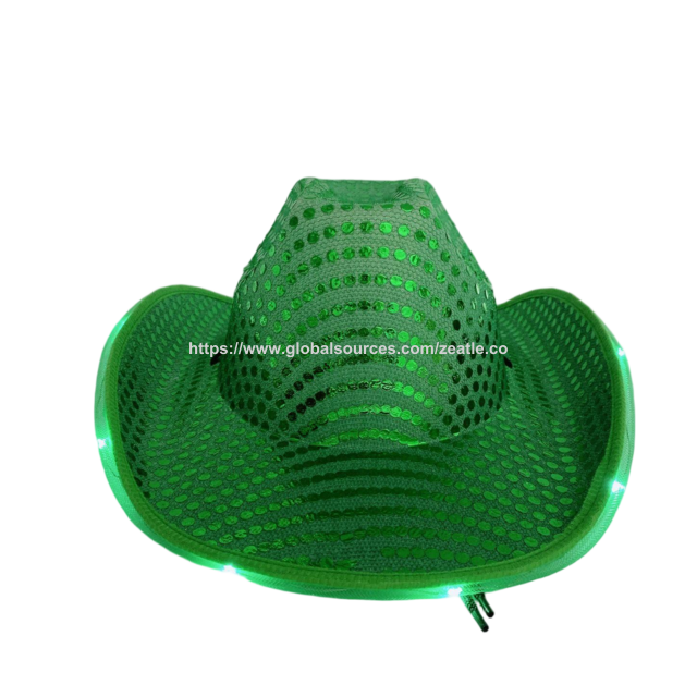 Chapeau de Cowboy Lumineux Vente en Gros - Chapeau de Cowgirl Scintillant à Paillettes