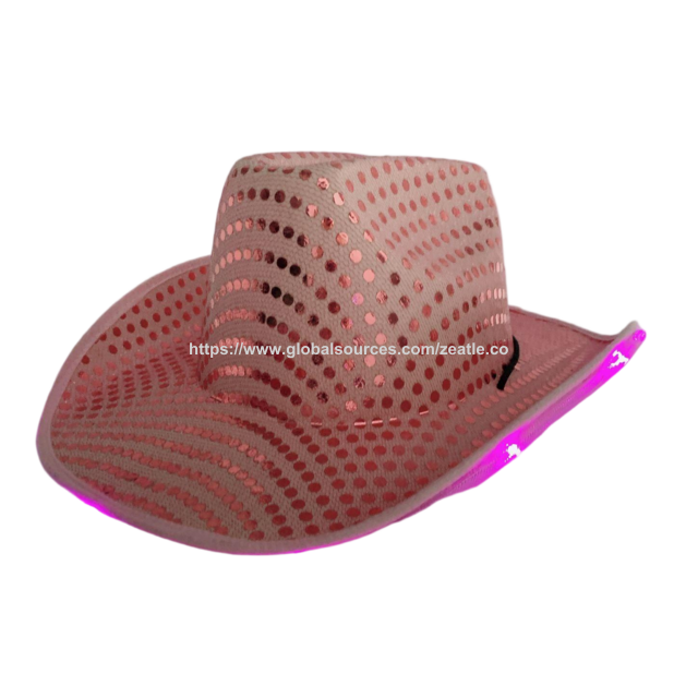 Chapeau de Cowboy Lumineux Vente en Gros - Chapeau de Cowgirl Scintillant à Paillettes
