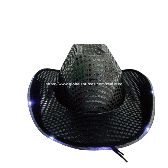 Chapeau de Cowboy Lumineux Vente en Gros - Chapeau de Cowgirl Scintillant à Paillettes