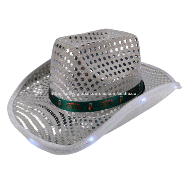 Chapeau de Cowboy Lumineux Vente en Gros - Chapeau de Cowgirl Scintillant à Paillettes