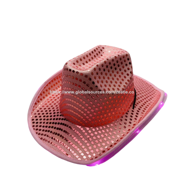 Chapeau de Cowboy Lumineux Vente en Gros - Chapeau de Cowgirl Scintillant à Paillettes