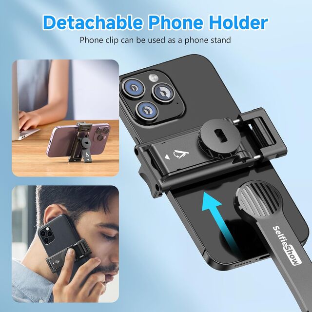 Palo Selfie Extensible con Trípode y Control Remoto Inalámbrico - Soporte Portátil y Ligero para Teléfono
