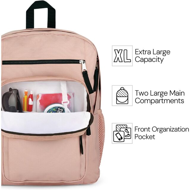 Laptop-Rucksack, Computertasche mit 2 Fächern, ergonomischen Schultergurten, 15-Zoll-Laptopfach, Tragegriff - Schwarz