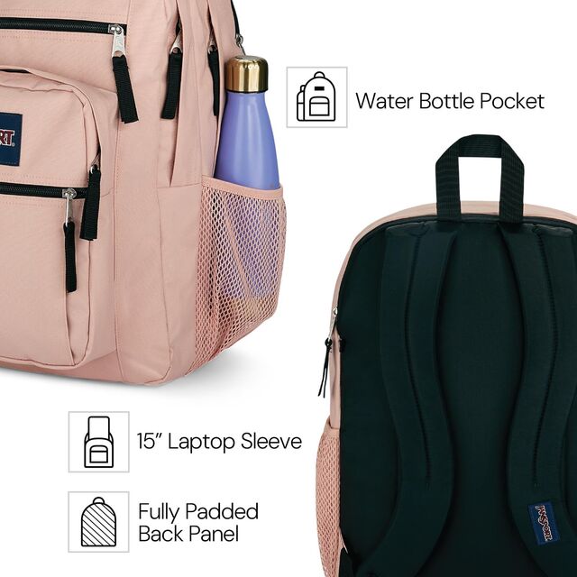 Laptop-Rucksack, Computertasche mit 2 Fächern, ergonomischen Schultergurten, 15-Zoll-Laptopfach, Tragegriff - Schwarz