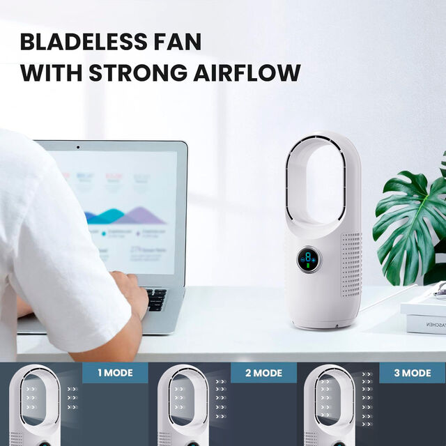 Ventilateur de Bureau Intelligent sans Lames, Portable, USB, Ventilateur Électrique pour la Maison et le Dortoir