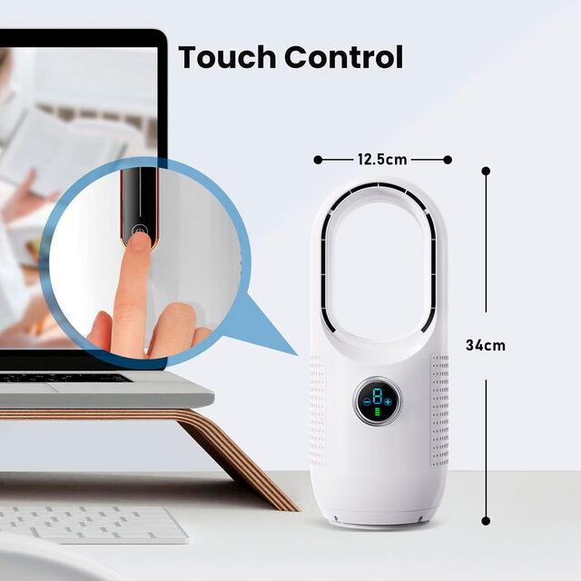 Ventilateur de Bureau Intelligent sans Lames, Portable, USB, Ventilateur Électrique pour la Maison et le Dortoir