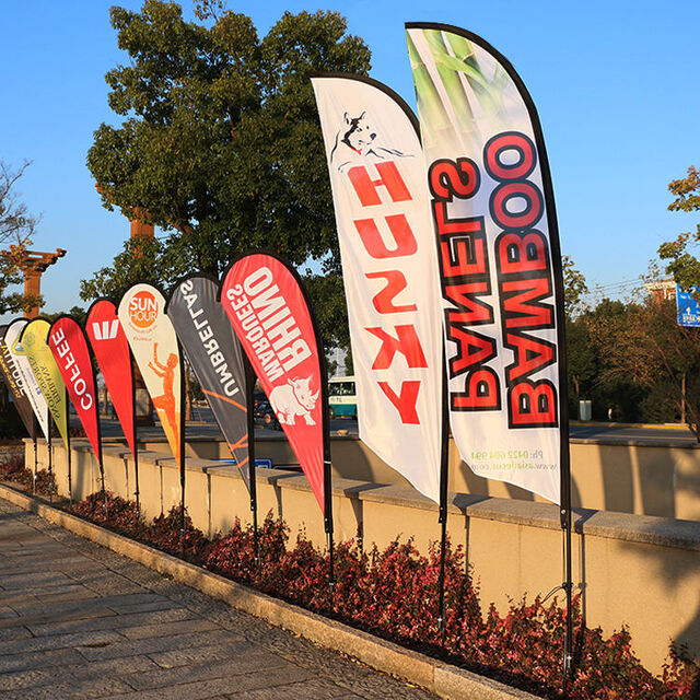 Bandera de Playa de Pluma Doble Cara para Publicidad