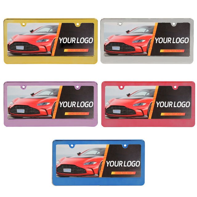 Marco de matrícula de metal estándar de EE. UU. personalizable para coche