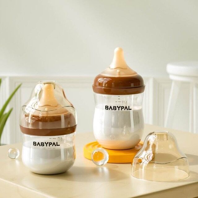 Bouteille pour Bébé en Verre Cristal Diamant à Large Calibre, Accessoire Tétine en Silicone