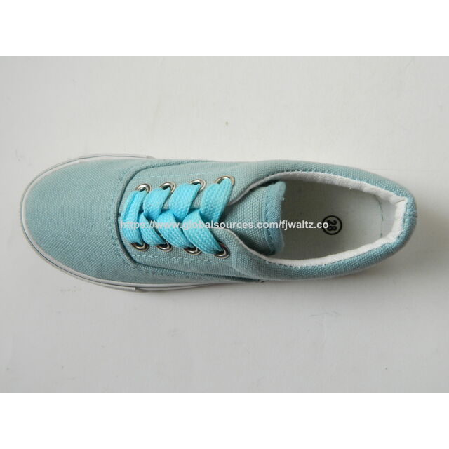 Children lace up vulcanized shoes,kids school shoes, basic canvas shoes