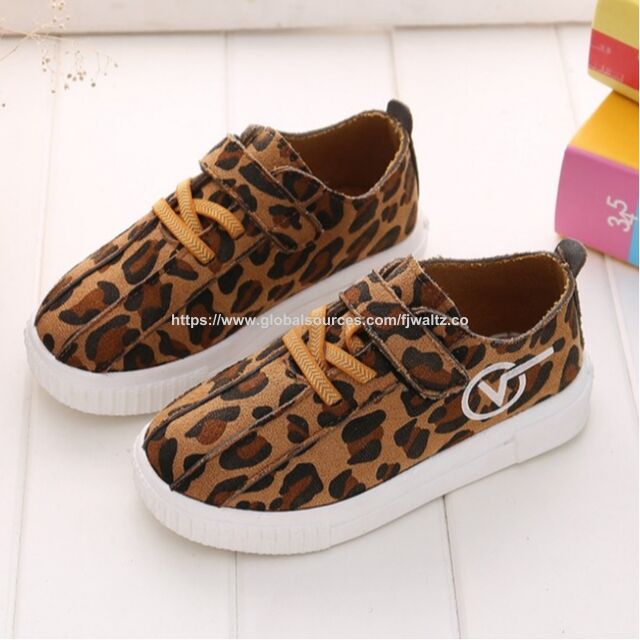 Children casual shoe, leopard print upper injection mold slip on for kid boy girl