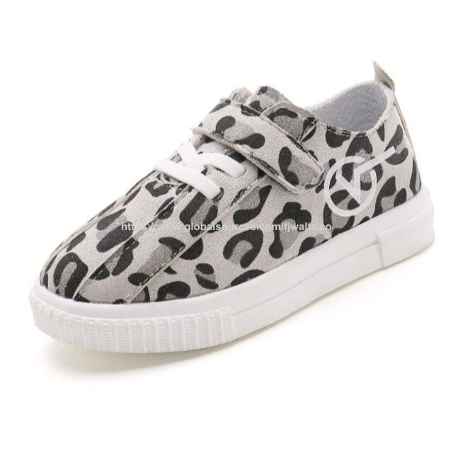 Children casual shoe, leopard print upper injection mold slip on for kid boy girl