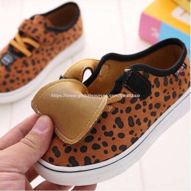 Children casual shoe, leopard print upper injection mold slip on for kid boy girl