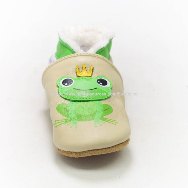 Soft Leather Baby Shoes Moccasins Slip on Boys Girls Slippers with Elastic Ankle, Anti Slip First Walker Crib Shoes for Infant