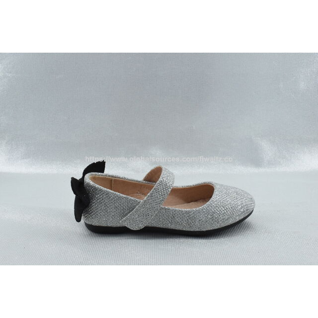 Customizable Girls' Dressy Shoes | Shiny Glitter Ballet Dance Shoes with Cute Bow Accent