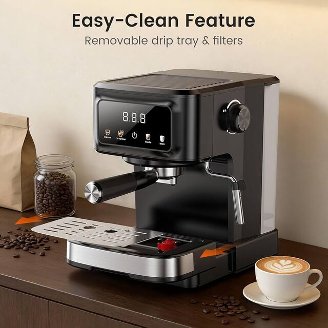 Buy Easy Clean Espresso Coffee And Cappuccino Machine with Big Water Tank.