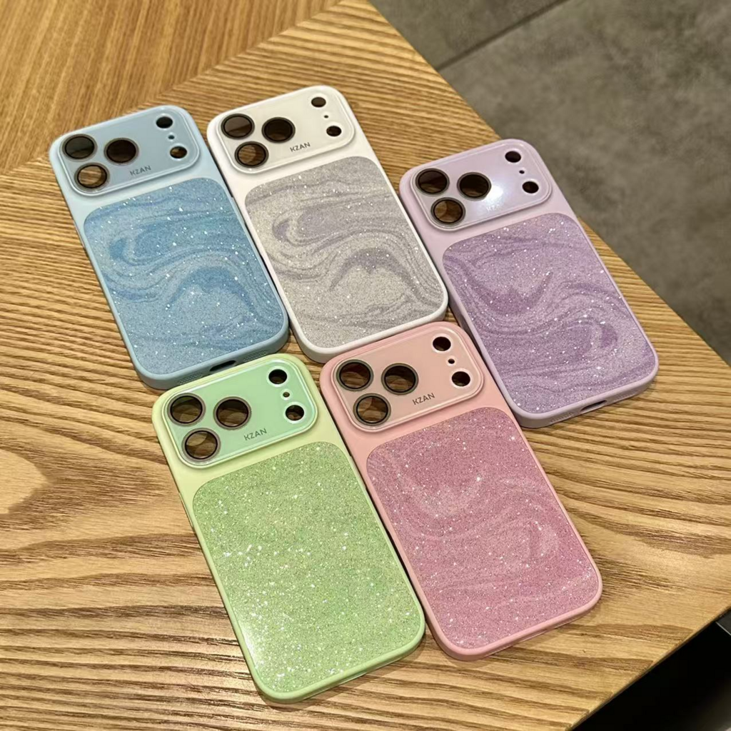 Source For Iphone 18 Case Large Window Glitter Water Ripple Phone Case ...