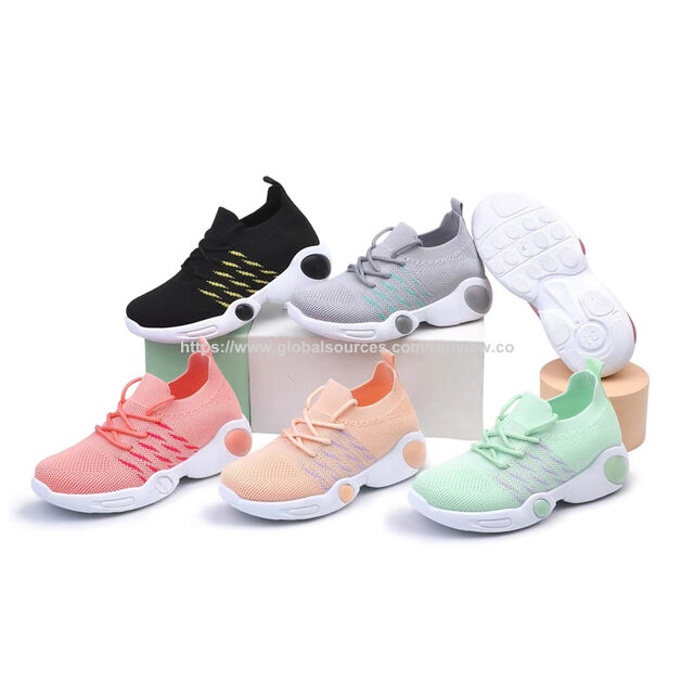 Kid casual sneakers sports shoes racing shoes school shoes, knitted fabric , customize welcomed