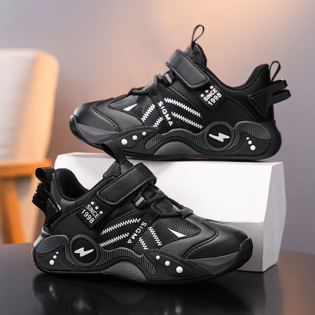 Kids Outdoor Sport Shoes Fashion Sneakers Lightweight Leather Running Shoes for Kid Breathable Casual Shoes