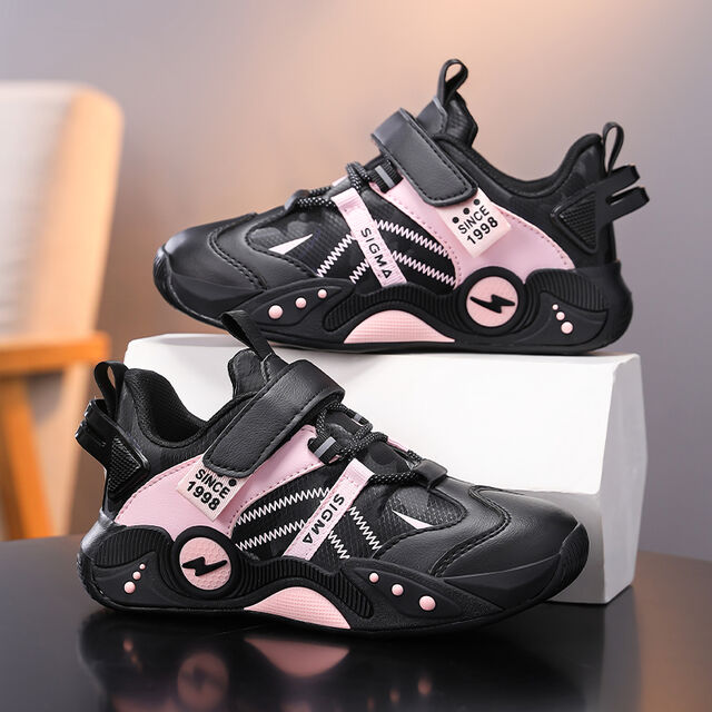 Kids Outdoor Sport Shoes Fashion Sneakers Lightweight Leather Running Shoes for Kid Breathable Casual Shoes