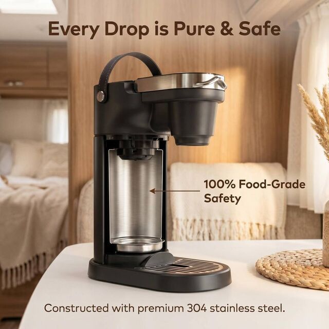 COKAFEGO CF01 Wireless Outdoor Coffee Station Cordless K Cup Coffee Maker with 60oz Vacuum Insulated Water Tank Built in Rechar