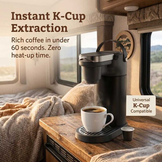 COKAFEGO CF01 Wireless Outdoor Coffee Station Cordless K Cup Coffee Maker with 60oz Vacuum Insulated Water Tank Built in Rechar