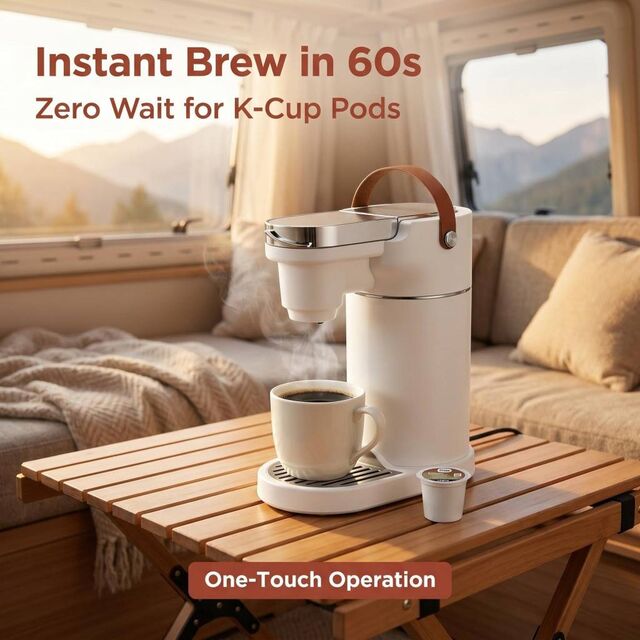 COKAFEGO CF01 Wireless Outdoor Coffee Station Cordless K Cup Coffee Maker with 60oz Vacuum Insulated Water Tank Built in Rechar