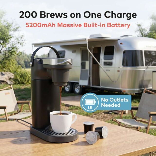 COKAFEGO CF01 Lightweight Wireless Coffee Maker Battery Operated Coffee Brewer for Picnic Day Trip Backpacking Outdoor