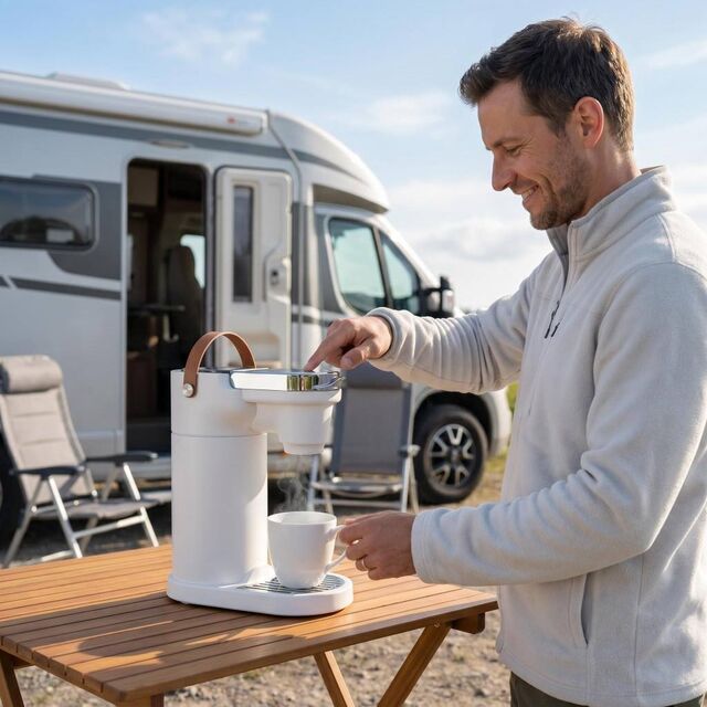 COKAFEGO CF01 All In One Outdoor Coffee Station Wireless Rechargeable Coffee Brewer with Insulated Water Reservoir