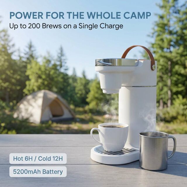 COKAFEGO CF01 All In One Outdoor Coffee Station Wireless Rechargeable Coffee Brewer with Insulated Water Reservoir