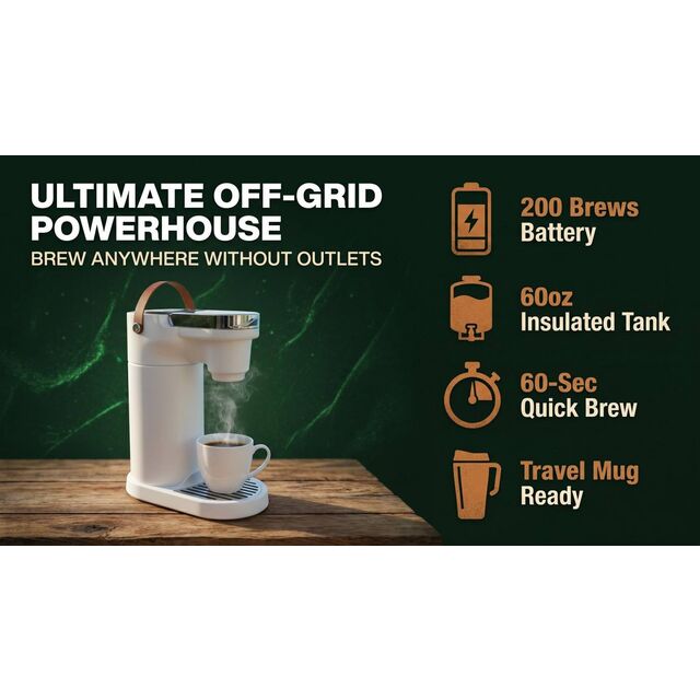 COKAFEGO CF01 Hot and Cold Brew Coffee Maker Wireless Outdoor Brewer Smart Extraction System with Insulated Tank