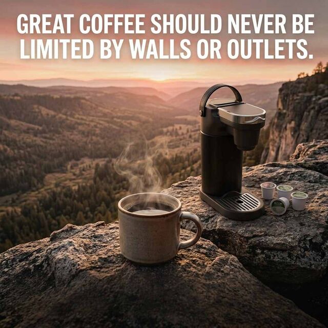 Premium Portable DualMode Outdoor Coffee Maker , USB Rechargeable AutoBrew Coffee Machine for Camping Hiking Travel RV glamping