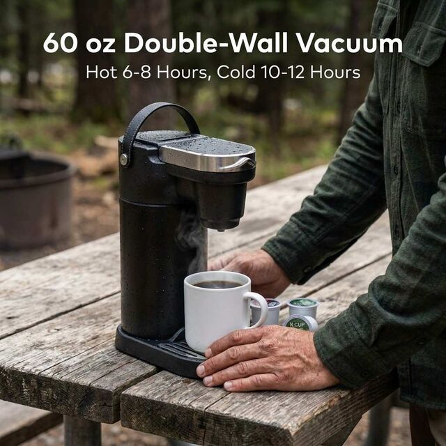 Premium Portable DualMode Outdoor Coffee Maker , USB Rechargeable AutoBrew Coffee Machine for Camping Hiking Travel RV glamping