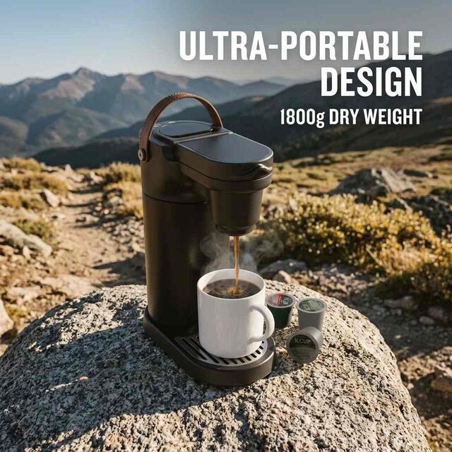 Premium Portable DualMode Outdoor Coffee Maker , USB Rechargeable AutoBrew Coffee Machine for Camping Hiking Travel RV glamping