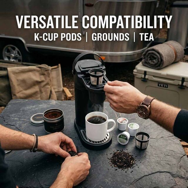 Premium Portable DualMode Outdoor Coffee Maker , USB Rechargeable AutoBrew Coffee Machine for Camping Hiking Travel RV glamping