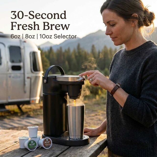 Premium Portable DualMode Outdoor Coffee Maker , USB Rechargeable AutoBrew Coffee Machine for Camping Hiking Travel RV glamping