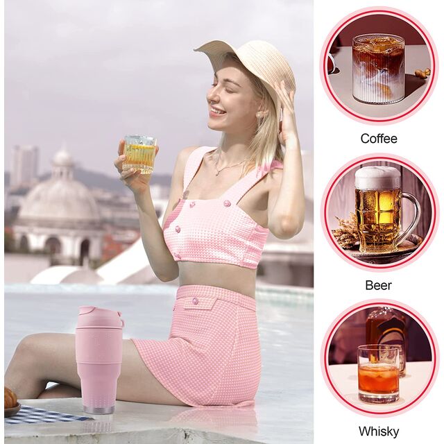 Zero Dilution Iced Drink Tumbler, Patented Instant Chiller Stainless Steel Cup, 30oz Double Wall Vacuum Insulated Cold Brew CUP