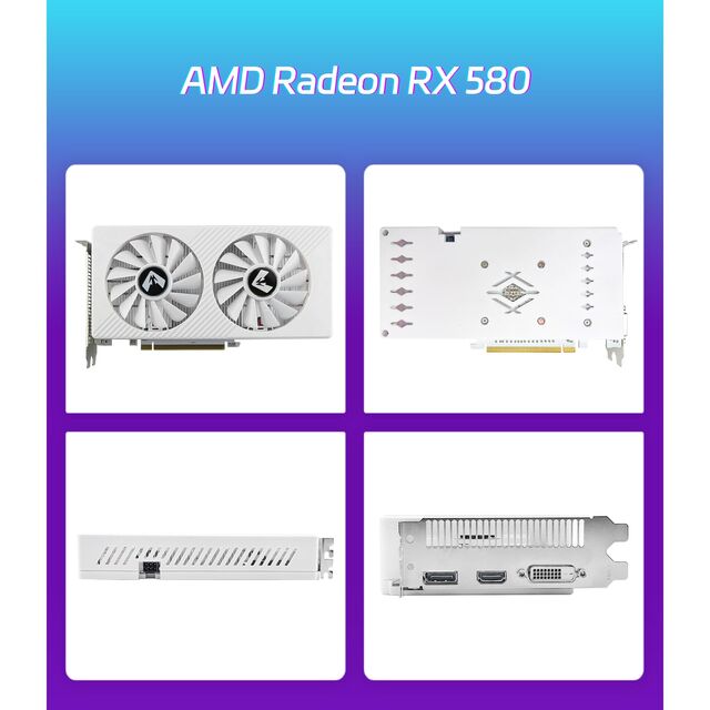 RX580 Graphics Card 8GB GDDR5 256-bit Dual Fans, Desktop 1080P Gaming GPU Bulk Wholesale