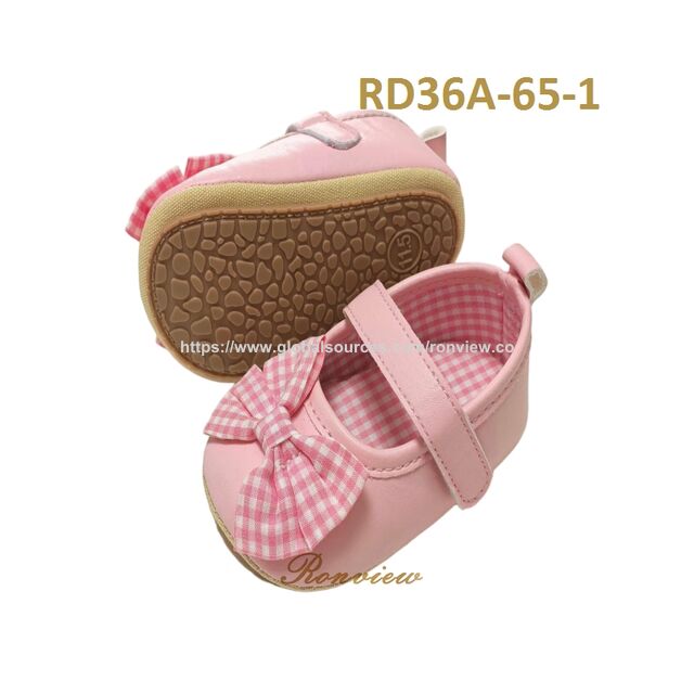 New Arrival PU Faux Leather Baby Girl Flat Shoes, Rainbow Design Anti-slip PVC Sole Infant Princess Shoes for 0-24M