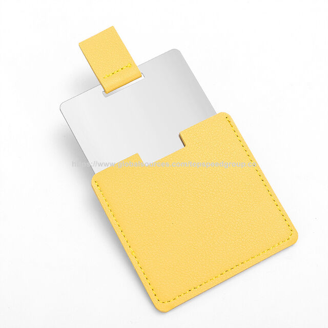 Cheap Stainless steel card mirror Portable Fall prevention no border Square makeup mirror Portable small mirror custom logo