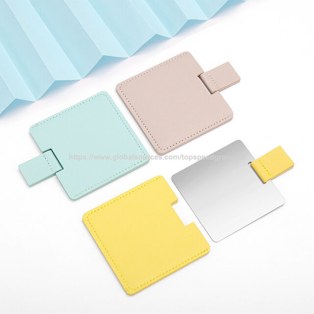 Cheap Stainless steel card mirror Portable Fall prevention no border Square makeup mirror Portable small mirror custom logo