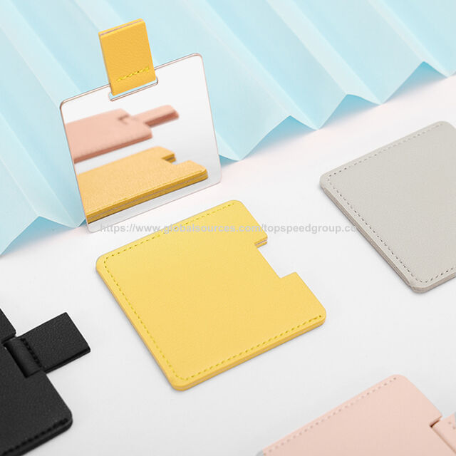 Cheap Stainless steel card mirror Portable Fall prevention no border Square makeup mirror Portable small mirror custom logo