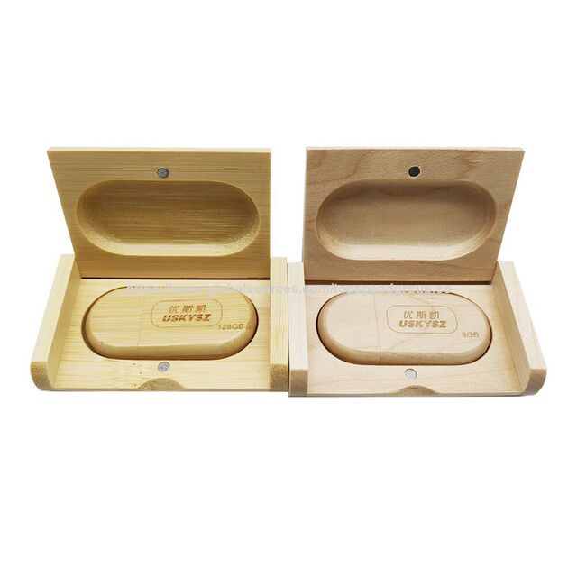 DIY Bamboo rotating U disk 64GB wood memory 32GB 3.0 USB flash drive 128GB large capacity pendrive custom printing pormo usb