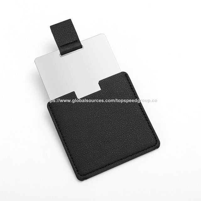 Cheap Stainless steel card mirror Portable Fall prevention no border Square makeup mirror Portable small mirror custom logo