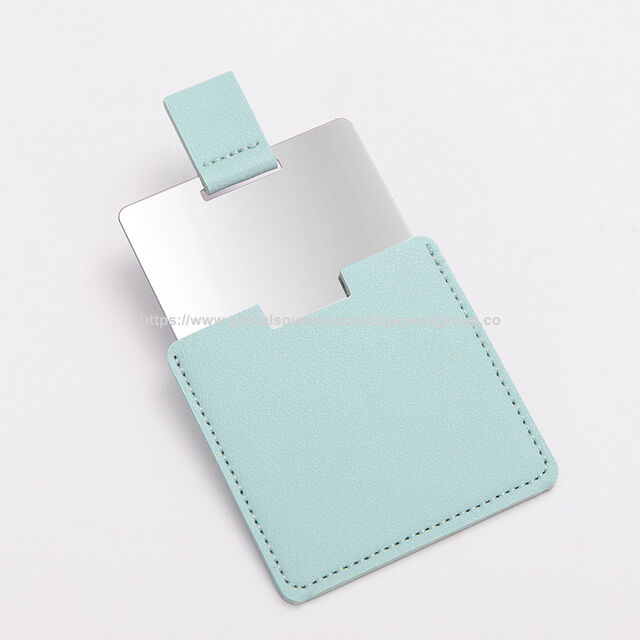 Cheap Stainless steel card mirror Portable Fall prevention no border Square makeup mirror Portable small mirror custom logo