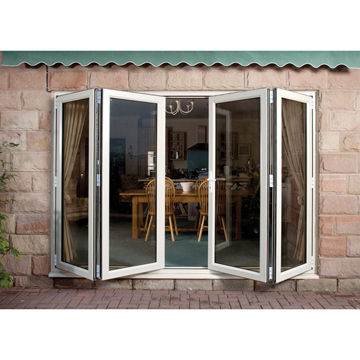 Aluminum Patio Accordion Folding Doors Double Glazed With